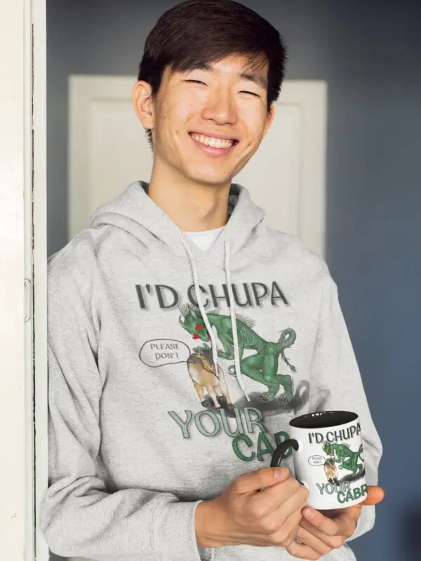 Chupacabra 11oz cryptid mug and cryptid hoodie