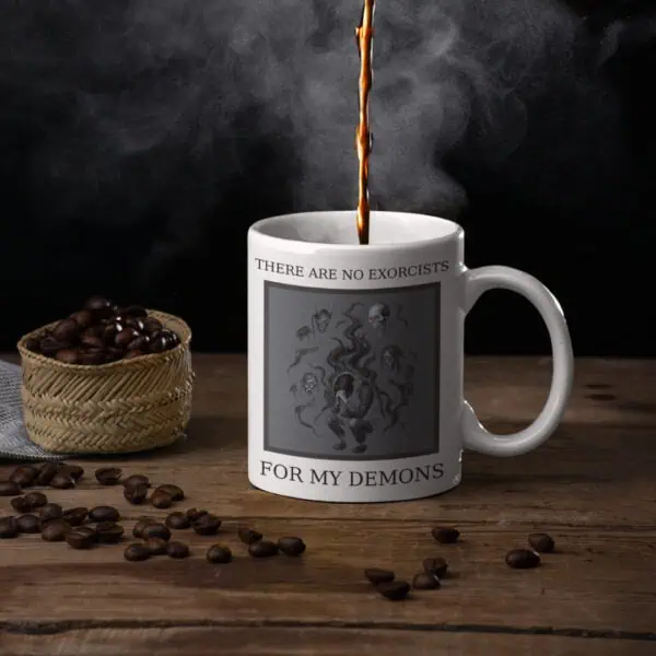 steaming pour 11oz no exorcists for my demons mug