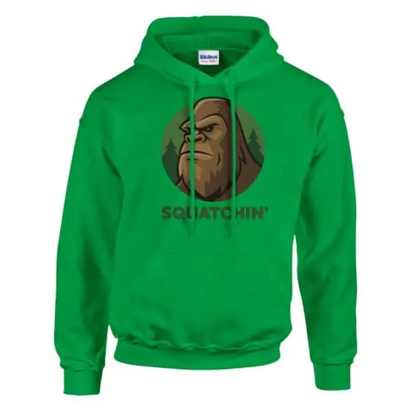 irish green cryptid hoodie with bigfoot