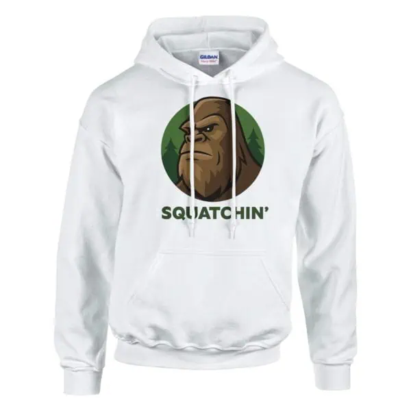 white sasquatch hiking hoodie