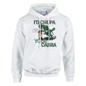 white chupacarba cryptid hoodie
