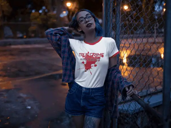 True Crime and Chill Ringer Tee - Image 3