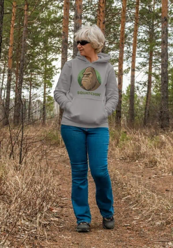 hiking gray sasquatch hoodie