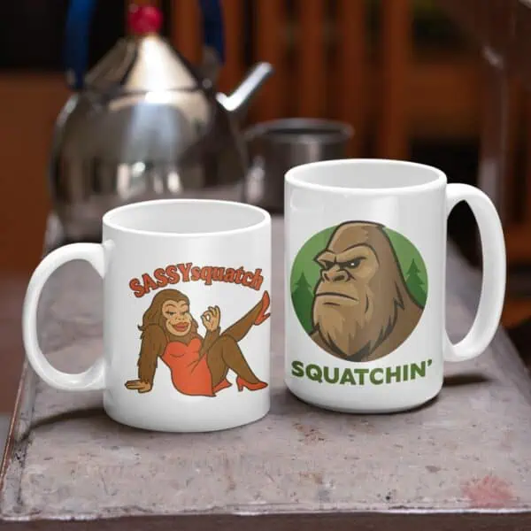 sasquatch funny cryptid 11 oz coffee cups