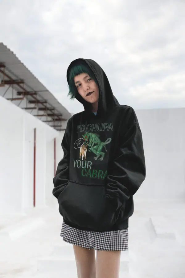 alternative style cryptid hoodie in black