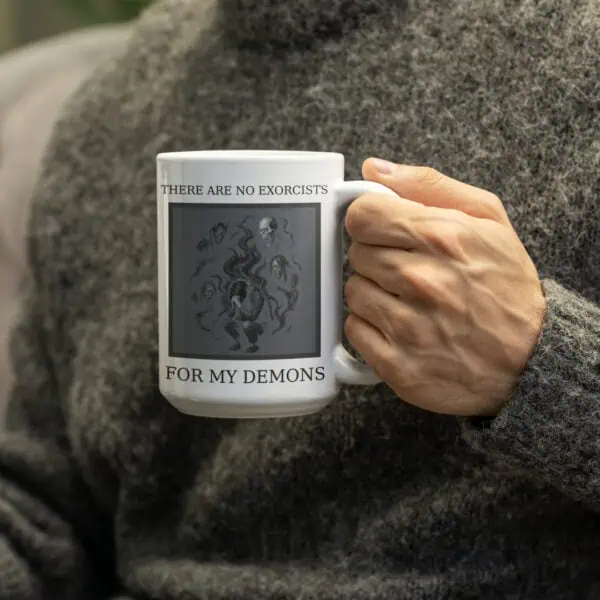 suicide hotline support 15 oz mug with ghosts