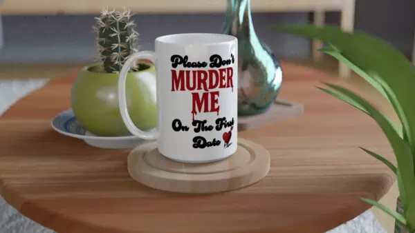 dark humor charity mug for crime junkies