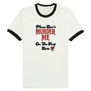 true crime dark humor ringer tee