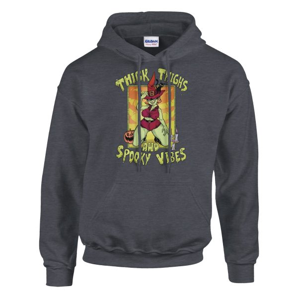 gray witchy pinup hoodie for goths