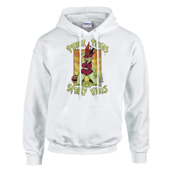 white thick thighs and spooky vibes hoodie for goth girls