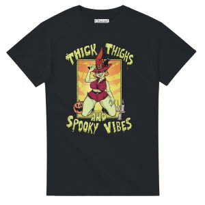Black thick thighs and spooky vibes goth pinup tee shirt