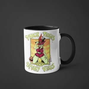 11 oz witch pinup coffee cup for spooky season