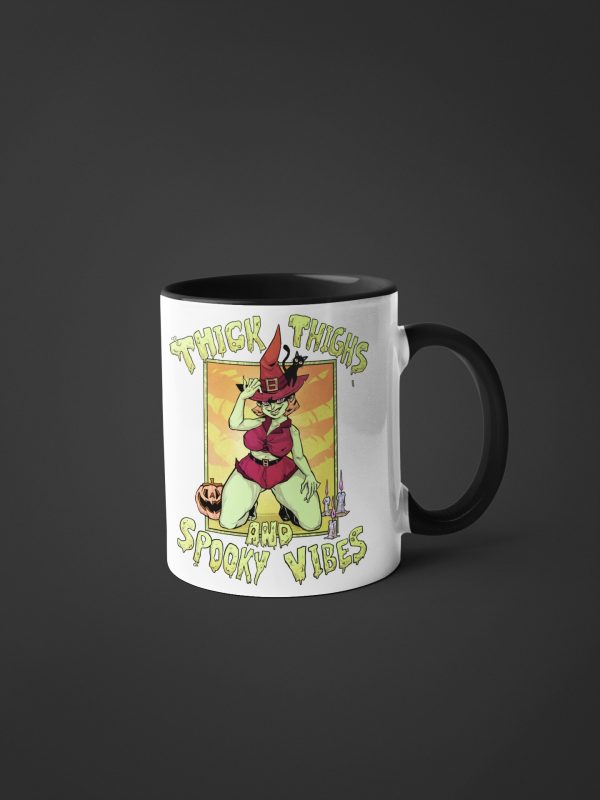 11 oz witch pinup coffee cup for spooky season