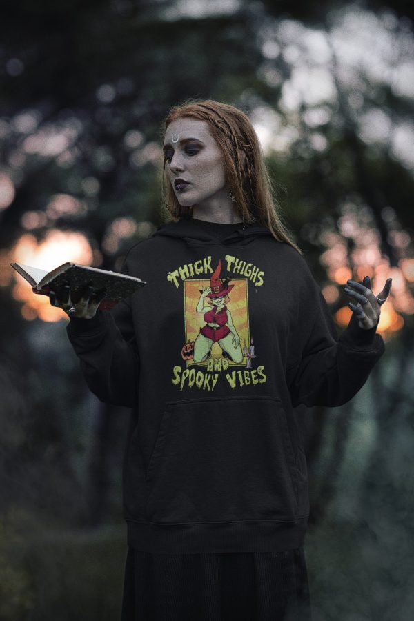 witch in sexy goth hoodie