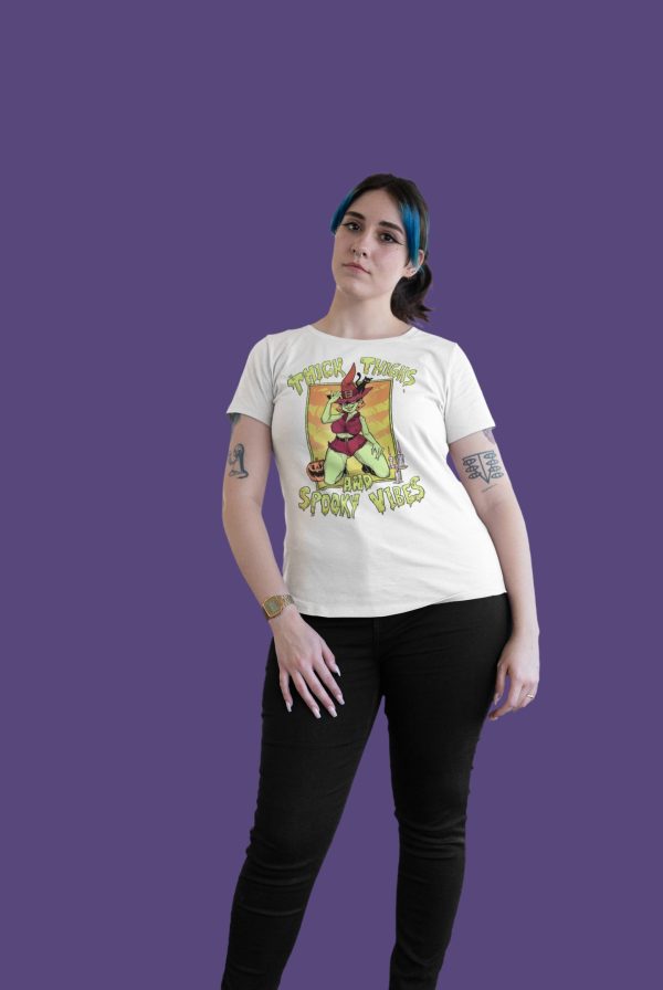 thick thighs and spooky vibes halloween shirt